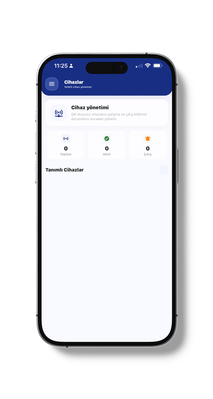 Optrack Kids cihaz yönetimi ekranı